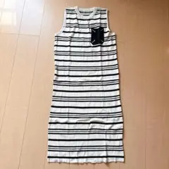 【新品未使用！】ストライプ柄ノースリーブニットワンピース