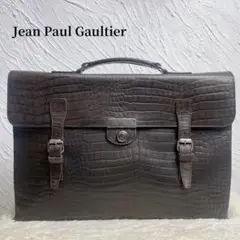 【美品】ジャンポールゴルチェ 総ロゴ ブリーフケース 書類かばん ブラック 美品】ジャンポールゴルチェ 総ロゴ ブリーフケース 書類かばん
