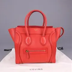 本物■セリーヌ■ラゲージ マイクロショッパー/レッド■トートバッグ/ハンドバッグ