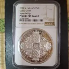 2022年ゴシッククラウン銀貨 PF 68  NGC　プルーフ純銀ケース付 イギリス 1847 ヴィクトリア ゴシッククラウン銀貨 プレーン