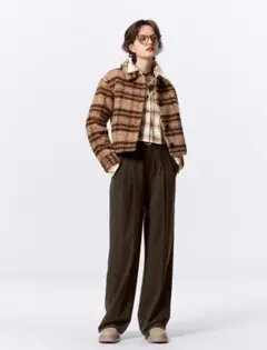 GU⋆ タックワイドパンツ+EC丈長め80.0cm M