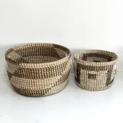シ－グラスバスケット2個セットかごバスケット