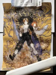 天野喜孝、【Water Warrior】、希少な額装用画集より、新品額装、FFⅩ 天野喜孝、【Water Warrior】、希少な額装用画集より、新品額装