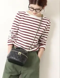 Spick & Span　GIZAcotton　ボーダー ロンT　カットソー