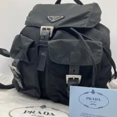 大人気✨ PRADA プラダ 三角ロゴ ミニリュック ブラック テスート