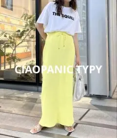 CIAOPANIC TYPY リブIラインスカート　低身長　セール　新品　黄