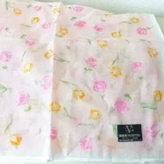 Giorgio Valentino 花柄綿100%日本製シフォンハンカチ　未使用