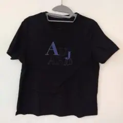 AUJARD 刺繍入り ブラック Tシャツ