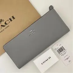 COACH コーチ スリーム 長財布 グレー