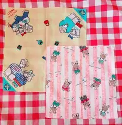 ファンシー レトロ ハンカチ2枚セット
