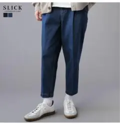 SLICK スリック 12.5ozデニムワイドテーパードアンクルカットスラックス