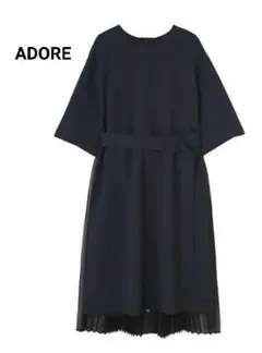 【完売】【人気】アドーア リオネルバックシャンワンピース ネイビー