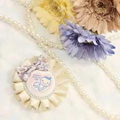 ハンドメイド ロゼット 母子イラスト付き