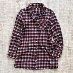MUJI Labo M白タグ ロングチェックシャツ 無印