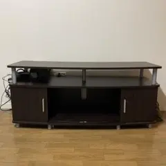 ダークブラウンテレビ台 曲線デザイン