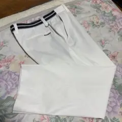 美品W88-90cmBlack &Whiteウエスト伸縮 4Pストレッチパンツ白