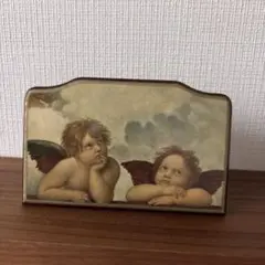 【美品】「ラファエロの天使」木製アート(スタンド付き)