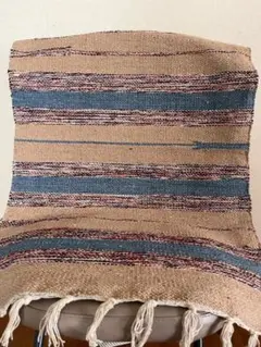 ☆インド製☆コットンラグマット　80cm×50cm　ブルーライン