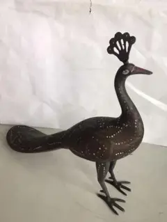 孔雀を模した青銅器花瓶  装飾品 現代工芸品 美術品 置物 景徳鎮 孔雀牡丹文花瓶 中国 陶磁器 工芸 - アートの友社
