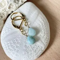ドミニカ産 ラリマー 天然石ピアス アクセサリー ハンドメイド サーフィンピアス