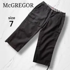 【McGREGOR】綿麻　五〜七分丈ドロストカーゴパンツ カジュアル　S黒グレー