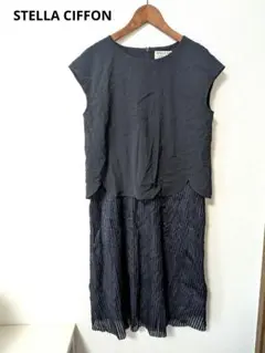 美品　STELLA CIFFON ワンピース　紺色　36