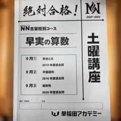 早稲田アカデミー　NN早実クラス　2023年受験　後期/土特/正月/直前　中古 2025年最新】NN早実の人気アイテム - メルカリ