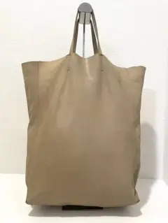 CELINE ホリゾンタルカバ レザー トートバッグ ベージュ