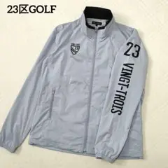23区GOLF　ゴルフ　ジップジャケット　蓄熱　ドローコード　ロゴ　グレー　L