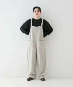 ネストローブ❤ブラックリネン起毛オーバーオール