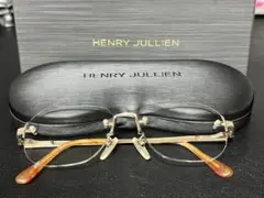 中古美品HENRY JULLIEN チタンメタルフレーム メガネ度入り