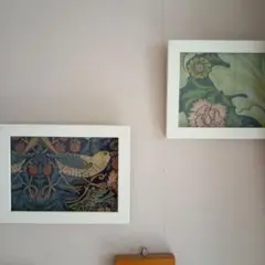 ウィリアムモリスのデザインのアート作品2こセット