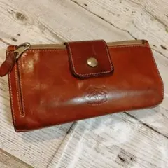 【IL BISONTE 長財布】ロングウォレット ヌメ 刻印ロゴ オリジナルロゴ