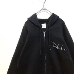 GILDANギルダン ジップアップパーカー スウェット M 黒 プリント 古着