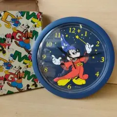 未使用 ミッキーマウス 掛時計 青色 25cm