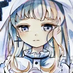 ⋆✦手描きイラスト 魔法少女ノ魔女裁判 まのさば ⋆氷上メルル 原画 ミニ色紙✦