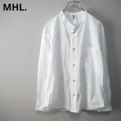 MHL 21SS GARMENT DYE BASIC POPLIN バンドカラー