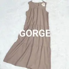 ✨未使用✨ GORGE ティアード ロング ワンピース ノースリーブ リネン調