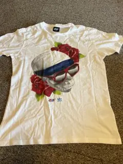 スカルとバラデザイン Tシャツ アディダスディーゼルコラボ