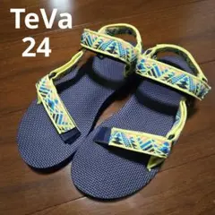 Teva スポーツサンダル ネイビー/イエロー24cm