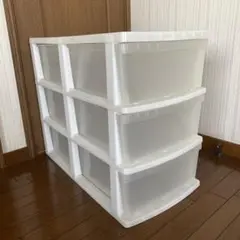 押入れ用　透明プラスチック製　3段収納ボックス