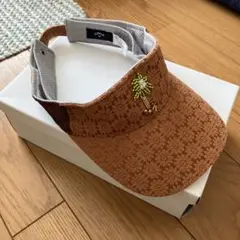 Callaway ビーズ刺繍 ブラウンバイザー FR
