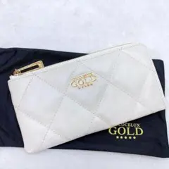 ✨未使用✨ココセリュクスゴールド 長財布 キルティング L時ファスナー ホワイト