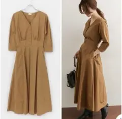 URBAN RESEARCH DOORS Vネックウエストマークワンピース