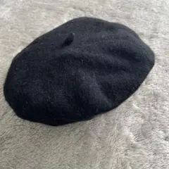 ウール 黒 ベレー帽