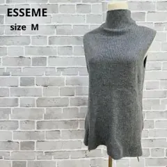 ESSEMEタートルネック ノースリーブセーターチュニック【M】グレー　a690