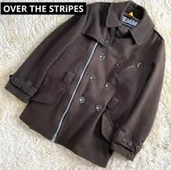 OVER THE STRIPES! オーバーザストライプス ウールコート グレー オーバーザストライプス コート OVER THE STRIPES