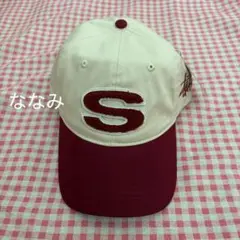 Stussy ベースボールキャップ クリーム/バーガンディ