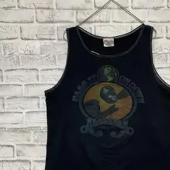 USA製90sヴィンテージタンクトップシングルステッチ　ブラック半袖古着L 2