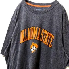 チャンピオンオクラホマ州立大学カウボーイズ ロゴ Tシャツグレー灰色XL古着